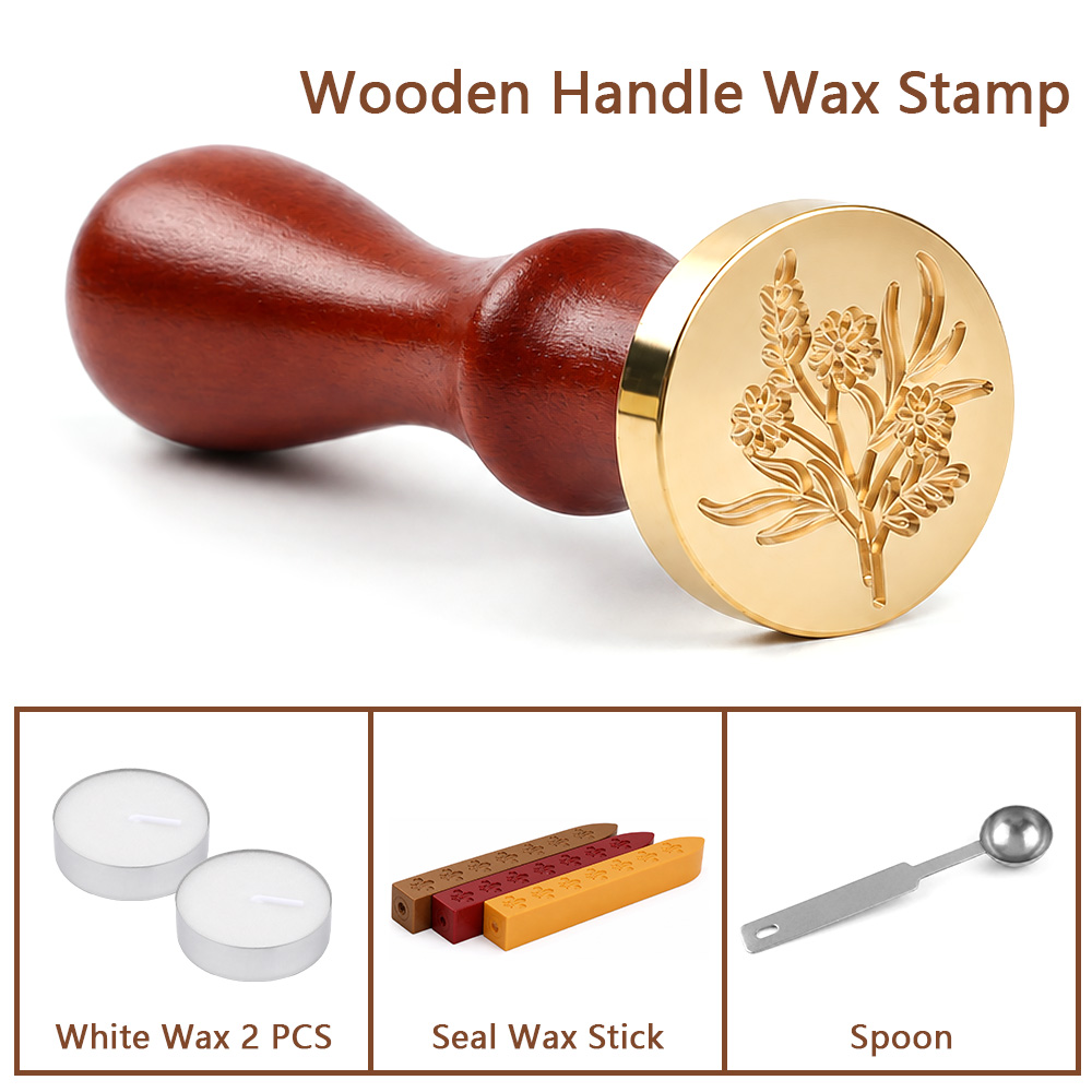 Wildflower 3D Relief Wax Seal  - огляд і ціна Wax Seal Stamp Set