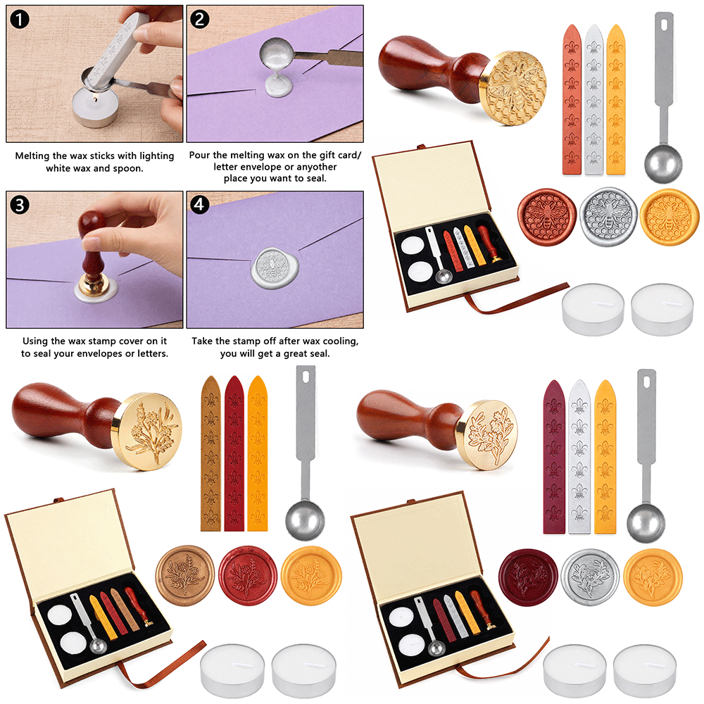 Wildflower 3D Relief Wax Seal  - огляд і ціна Wax Seal Stamp Set